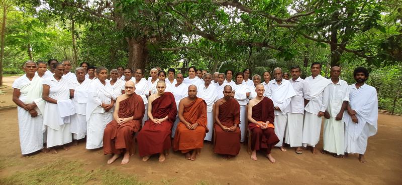 Monks and meditators after a retreat
